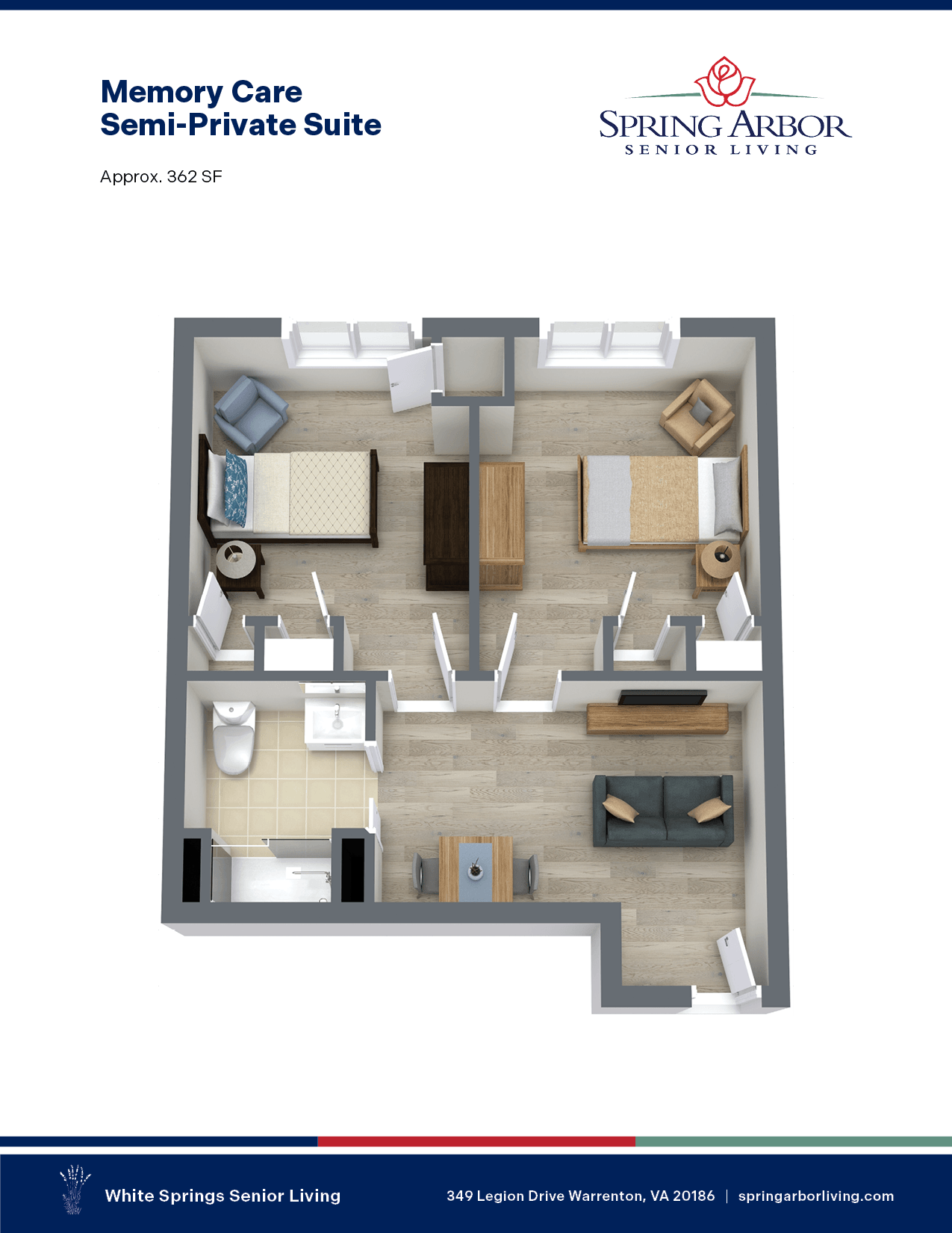 Memory Care Private Suite at White Springs Senior Living, Warrenton Virginia